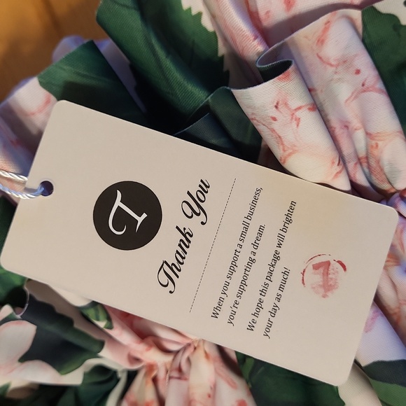 Ibakom Pink Hydrangea 2 Pc Swim Suit Highwaisted Ruffle Top Spaghetti Strap - Picture 4 of 10